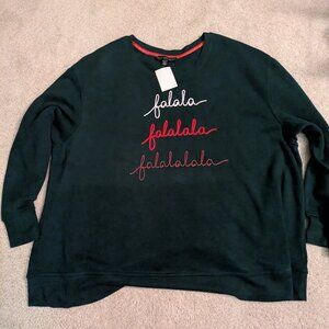 Jane + Delancey long sleeved Christmas top 3XL dark green